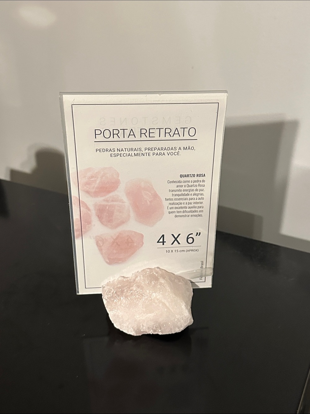 Rose Quartz Photo Frame Holder - Unbranded Pink Crystal Accent